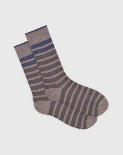 Medias para hombre largas algodón grises rayas