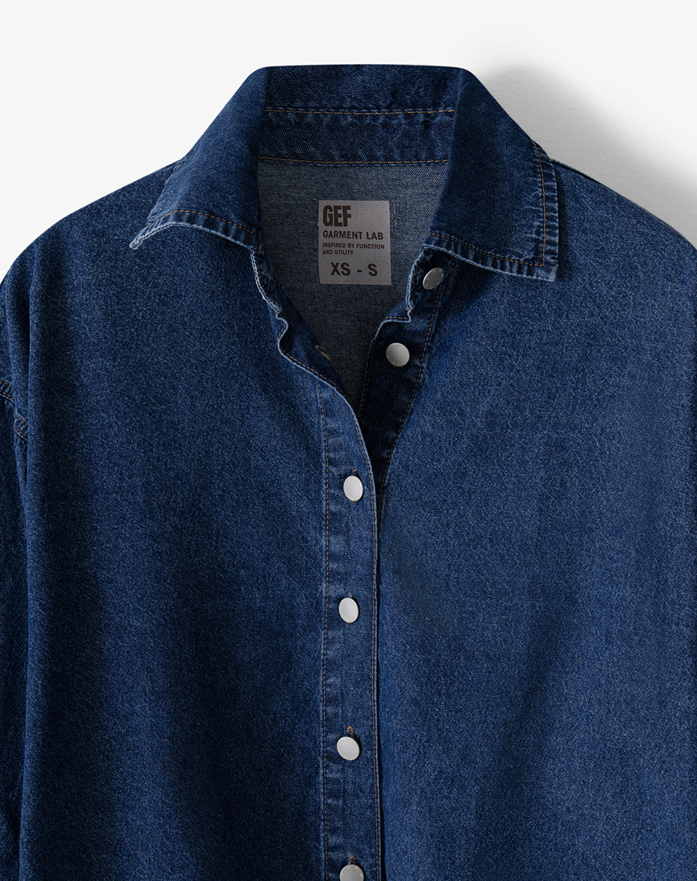 Camisa oversized fit manga larga índigo medio mujer