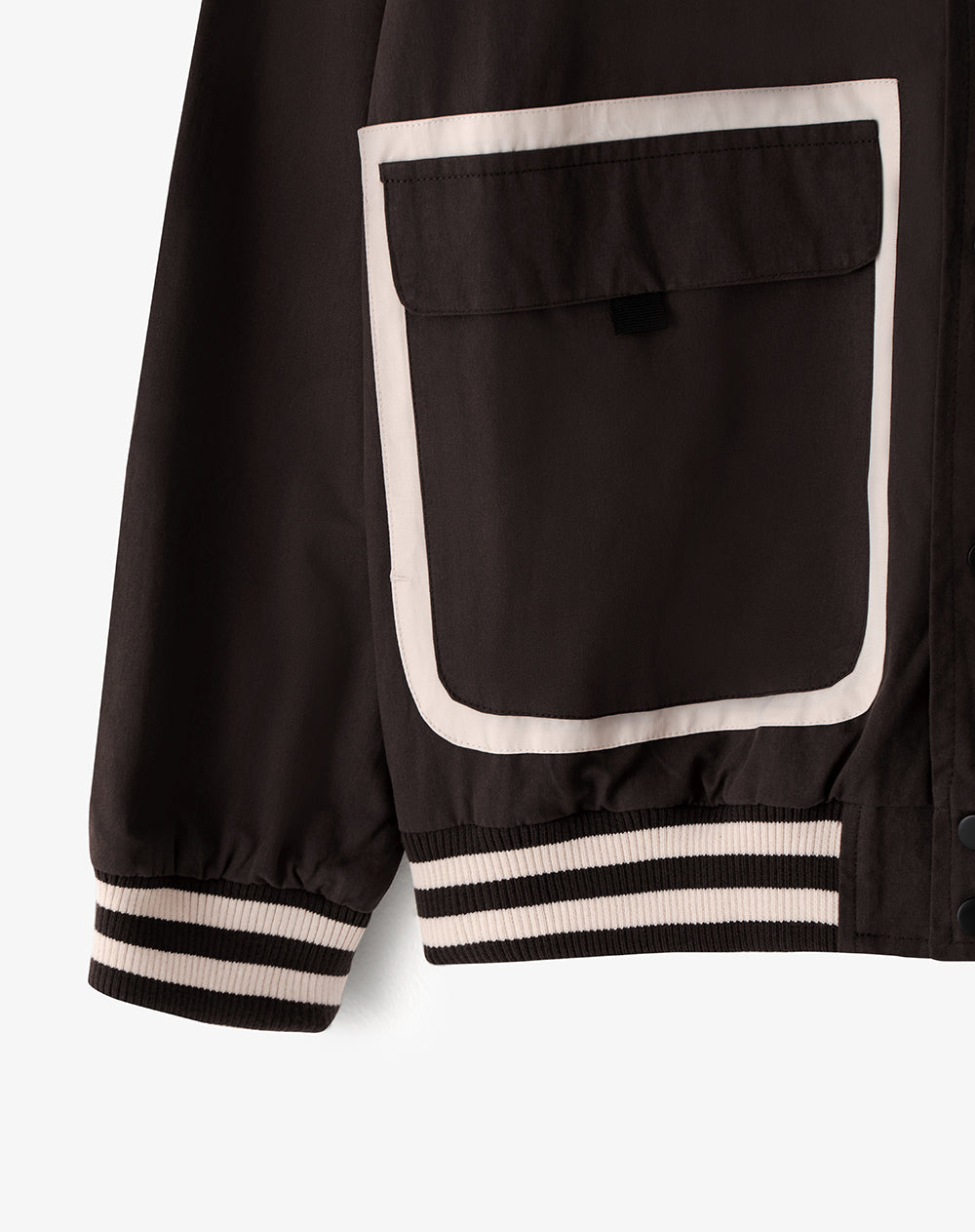 Chaqueta regular fit sin capucha cafe bloques