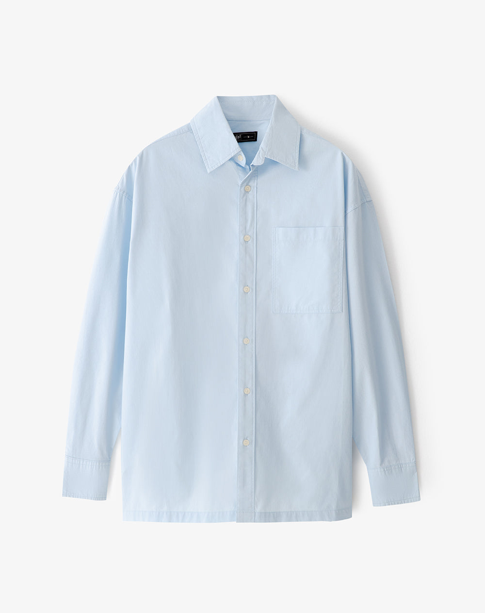 Camisa loose fit manga larga azul