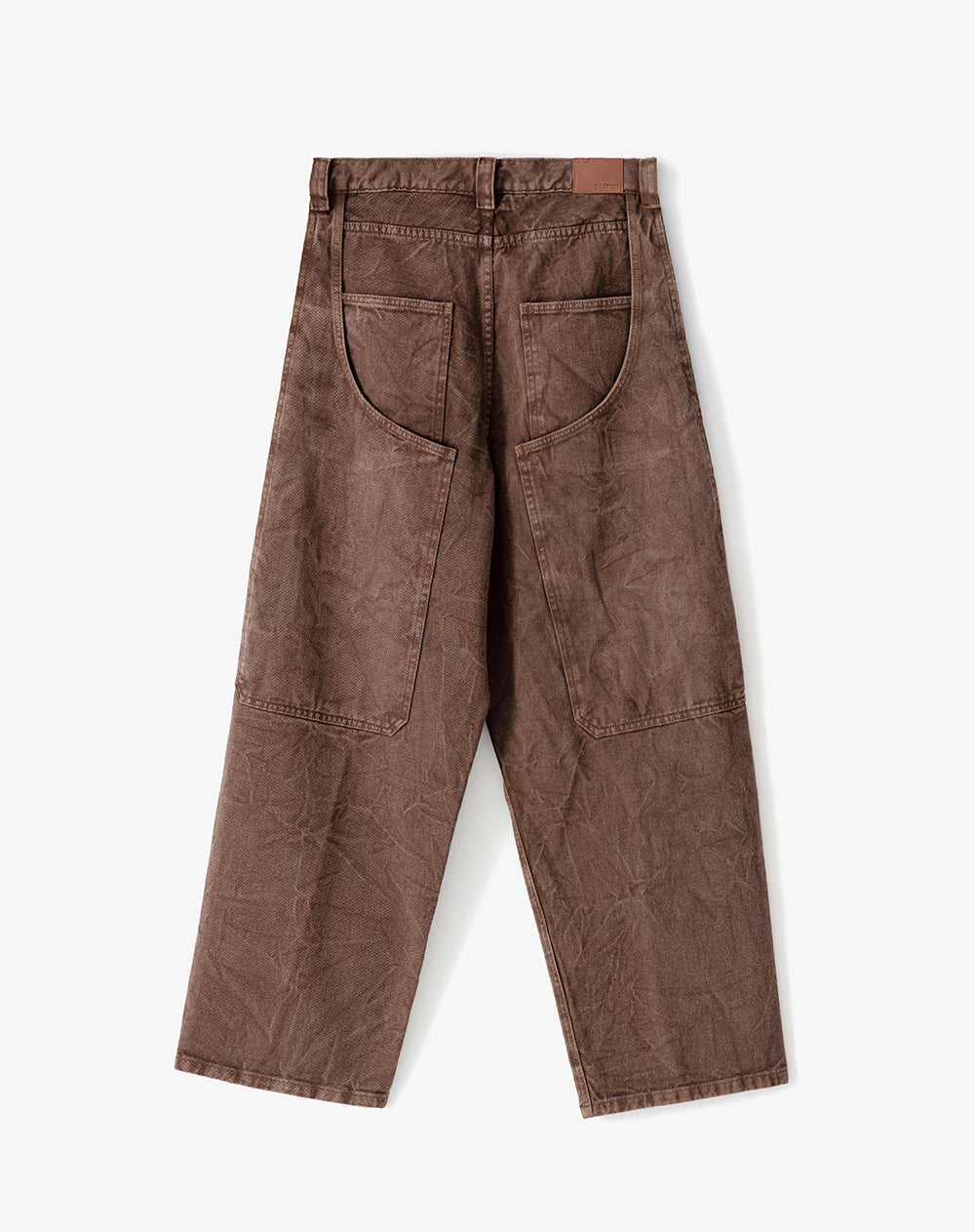 Jean wide leg utilitario café hombre