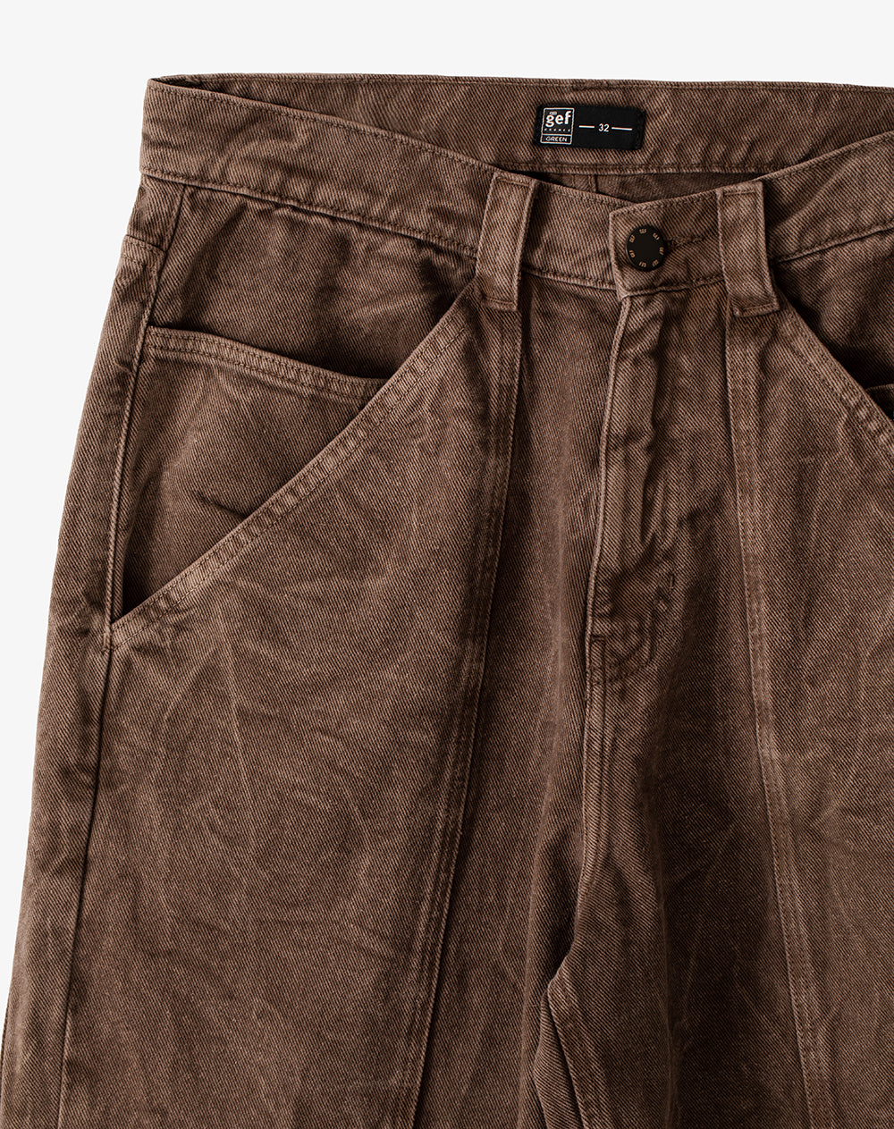 Jean wide leg utilitario café hombre