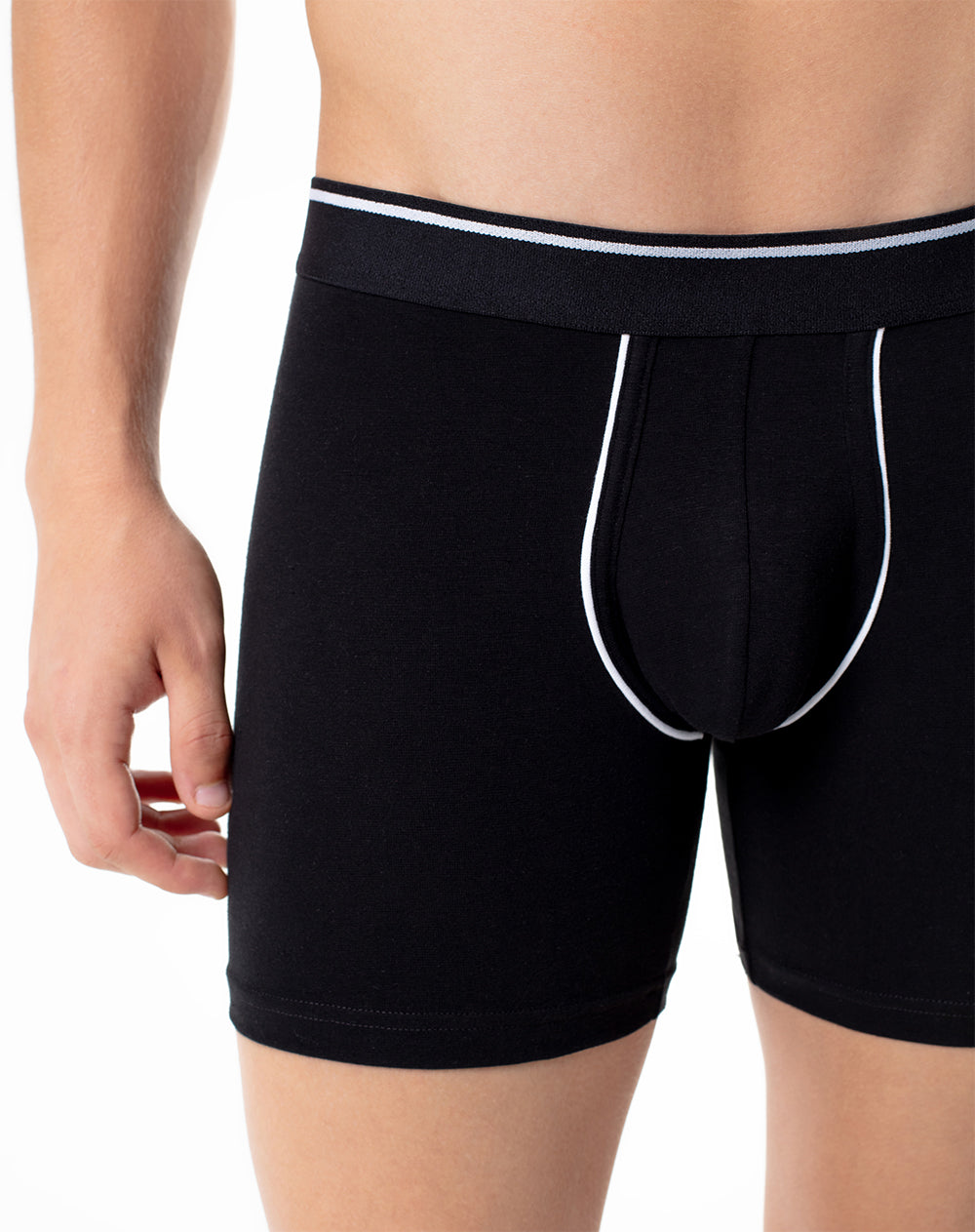 Bóxer medio elastico recubierto negro