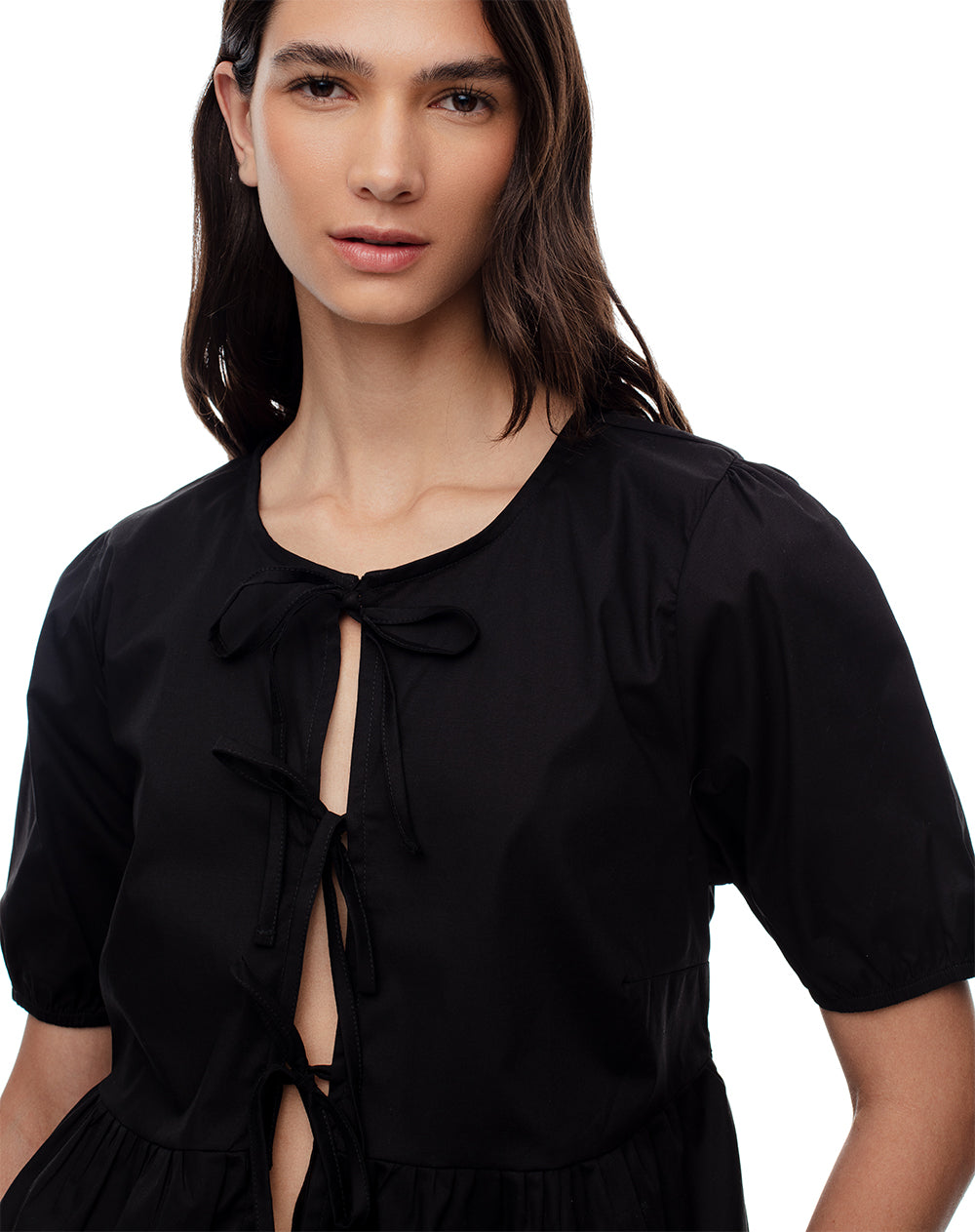 Camisa fit manga corta negra
