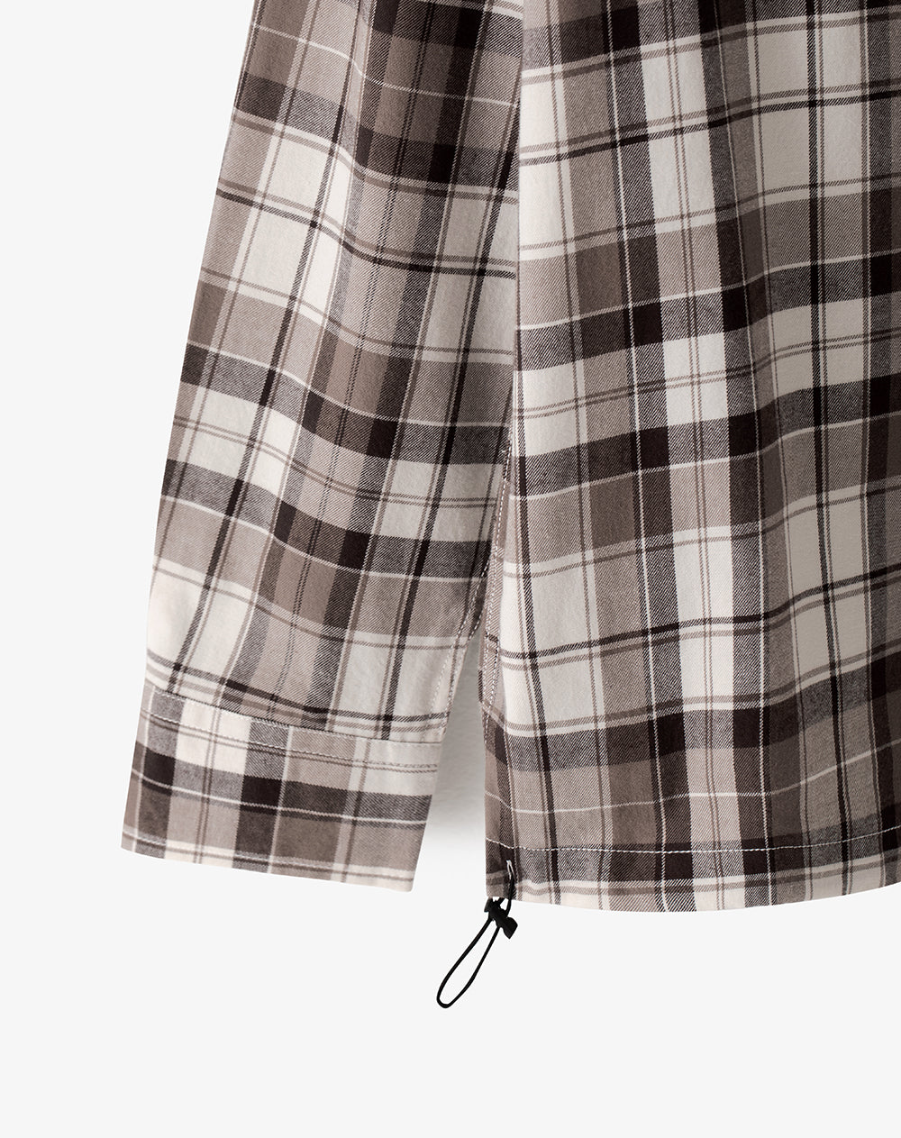 Camisa regular fit manga larga café con cuadros