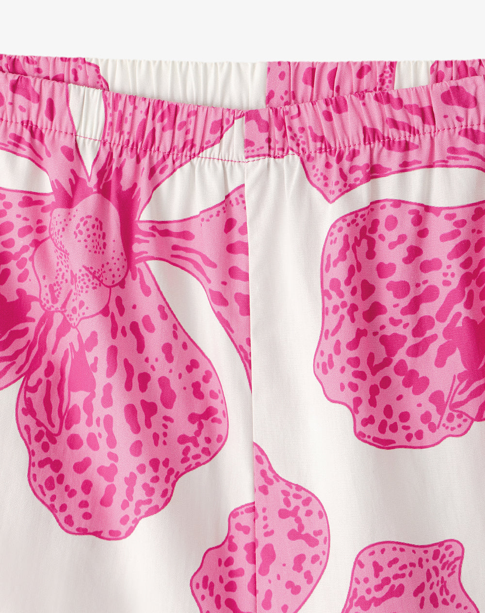 Pantalón relaxed fit tiro alto rosado estampado