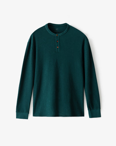 Camiseta slim fit manga larga verde