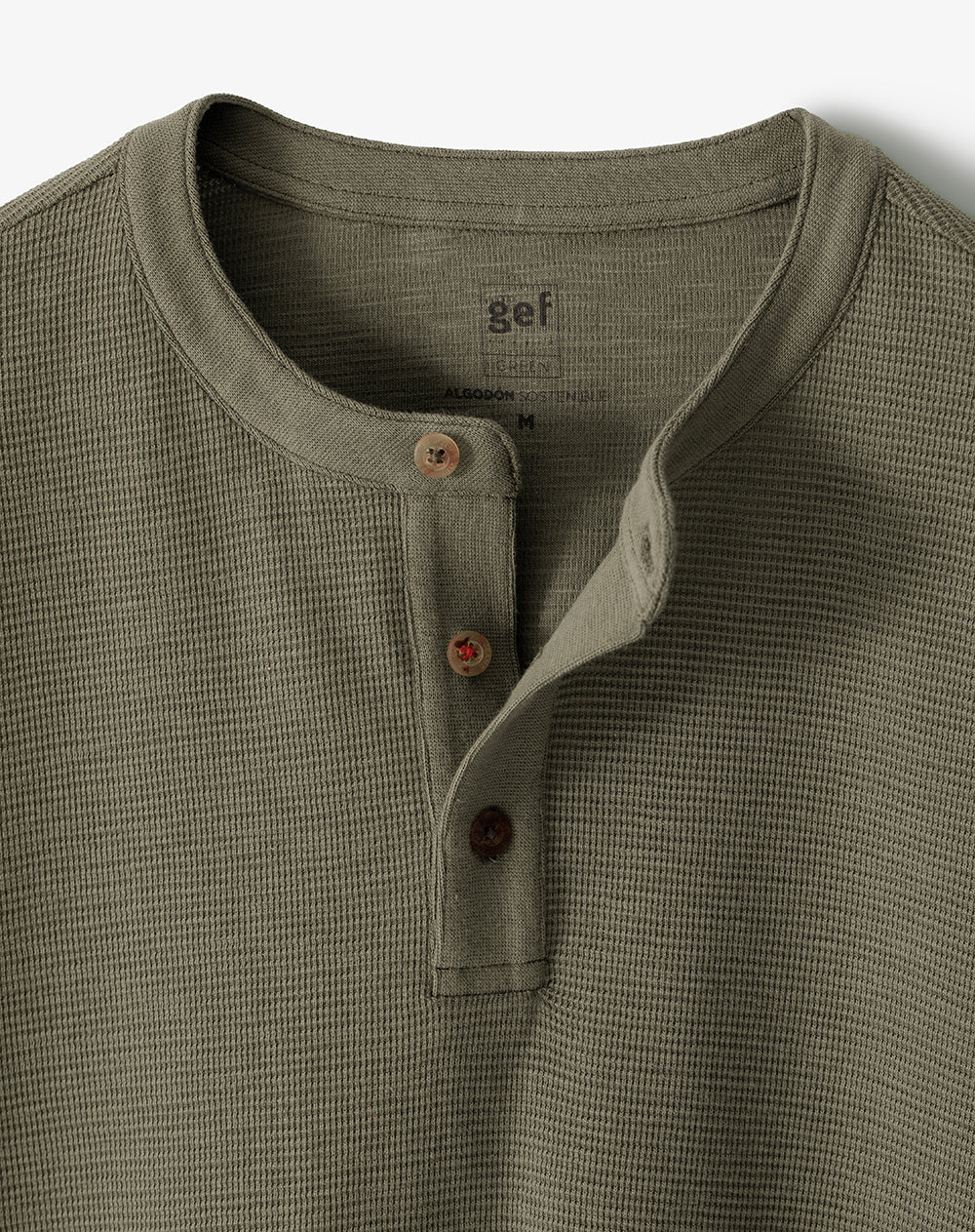 Camibuzo regular algodón oliva hombre