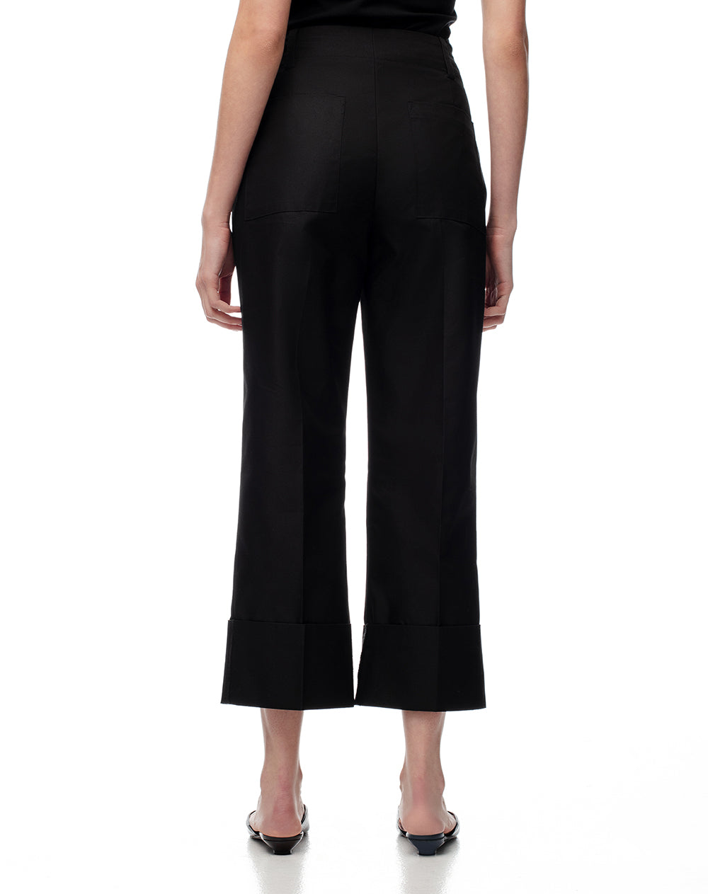 Pantalón regular fit tiro medio en drill negro
