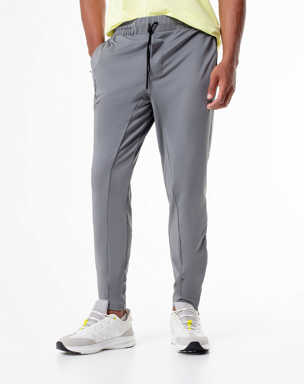 Jogger regular fit tiro medio gris