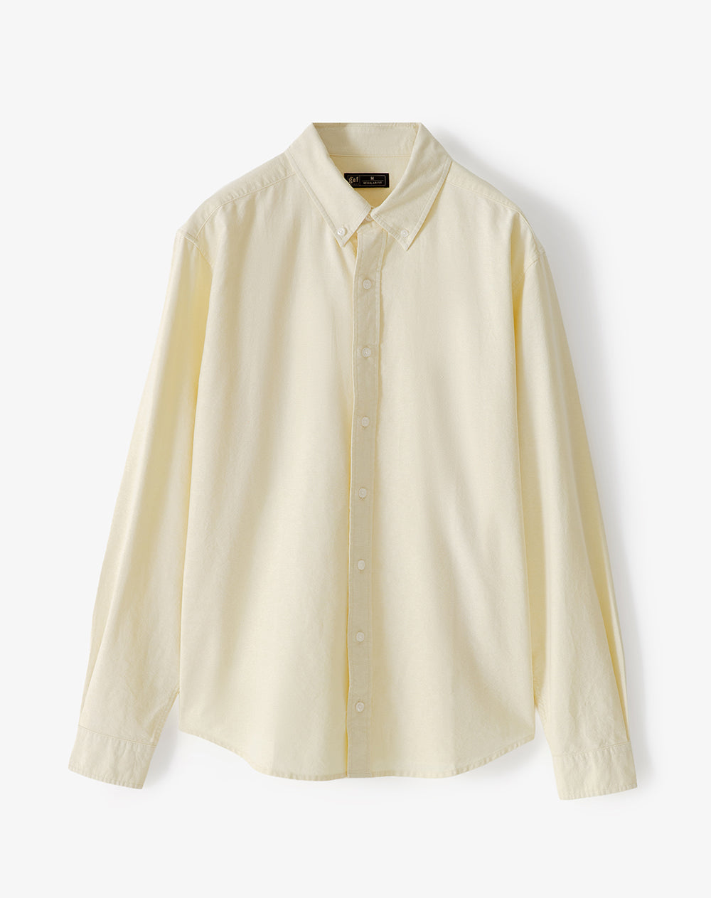 Camisa manga larga regular algodón amarilla hombre