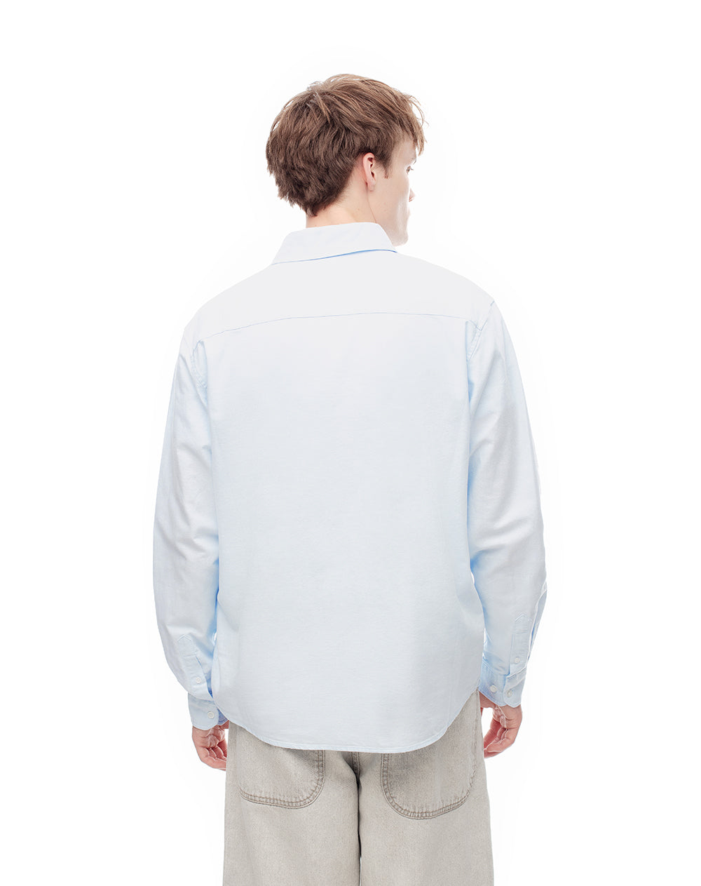 Camisa regular fit manga larga azul