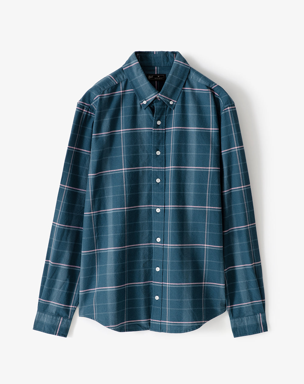 Camisa manga larga regular algodón cuadros hombre