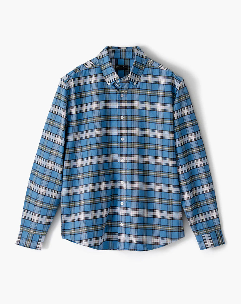 Camisa manga larga regular algodón cuadros hombre