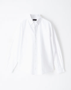 Camisa manga larga regular algodón blanca hombre