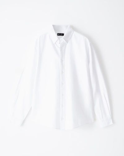 Camisa manga larga regular algodón blanca hombre