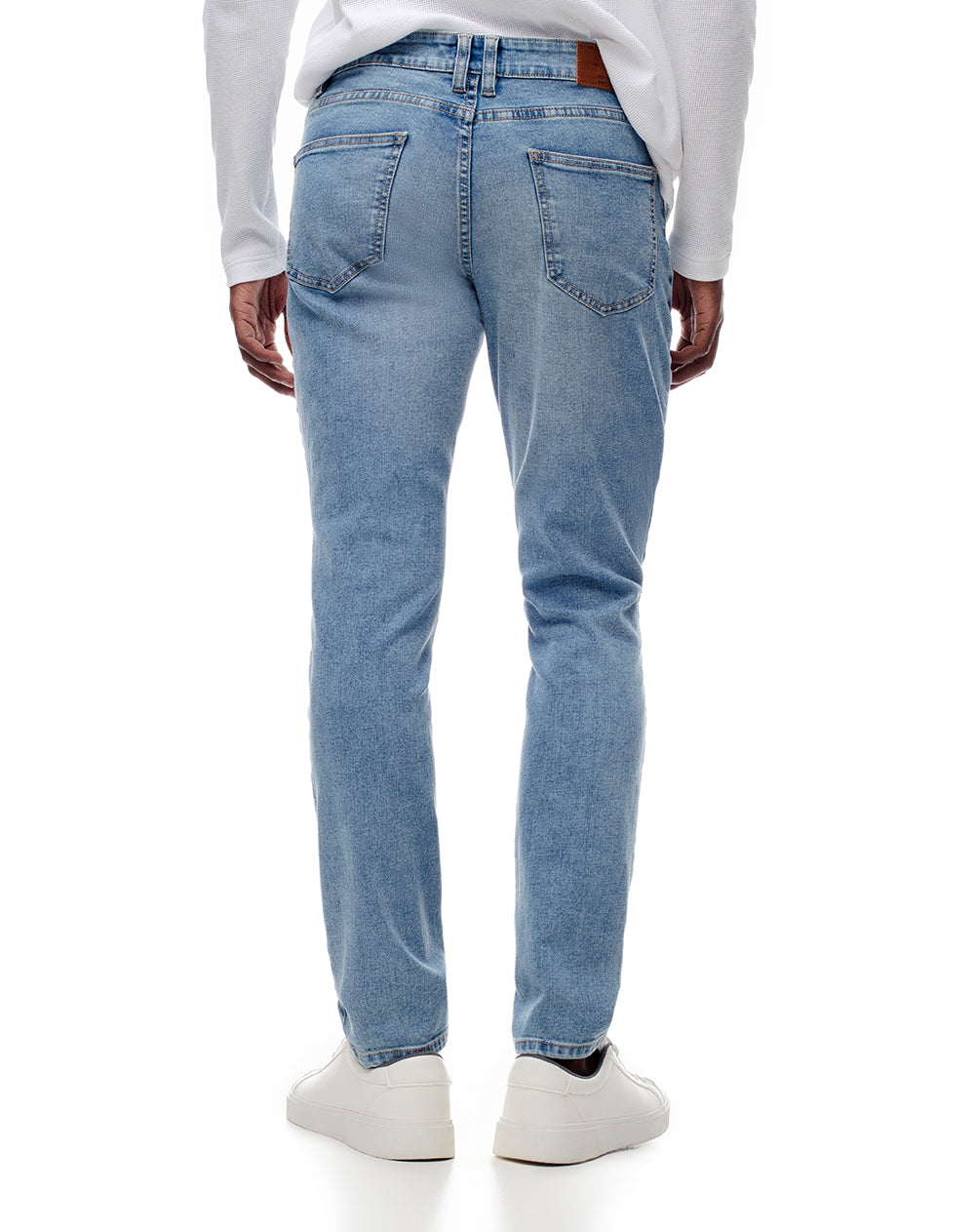 Jean skinny fit tiro medio indigo claro