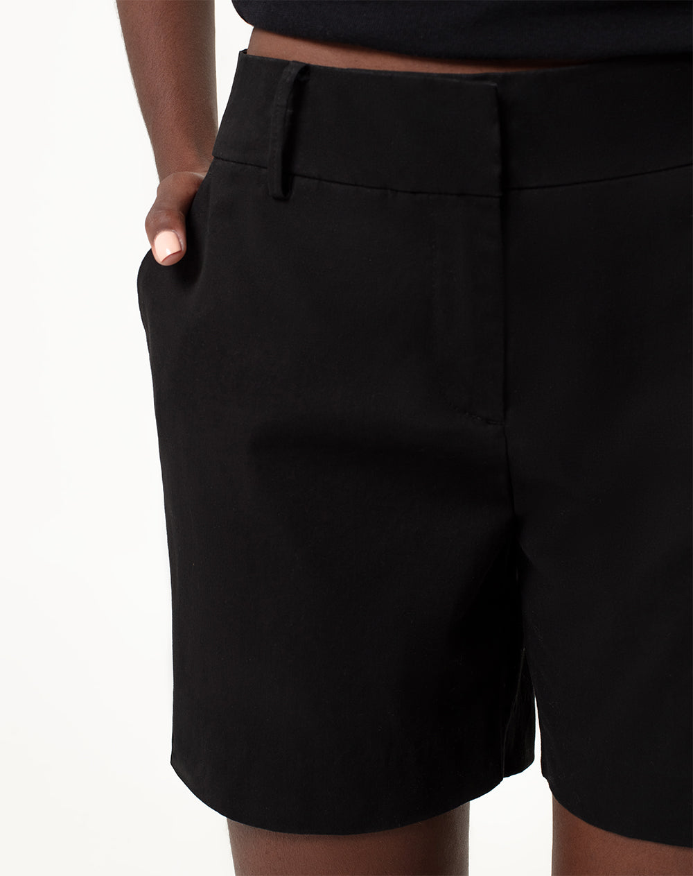 Bermuda regular fit en drill negra