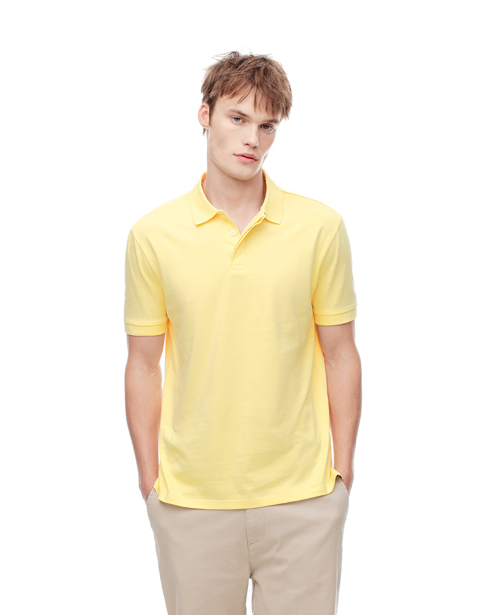 Polo slim fit amarilla