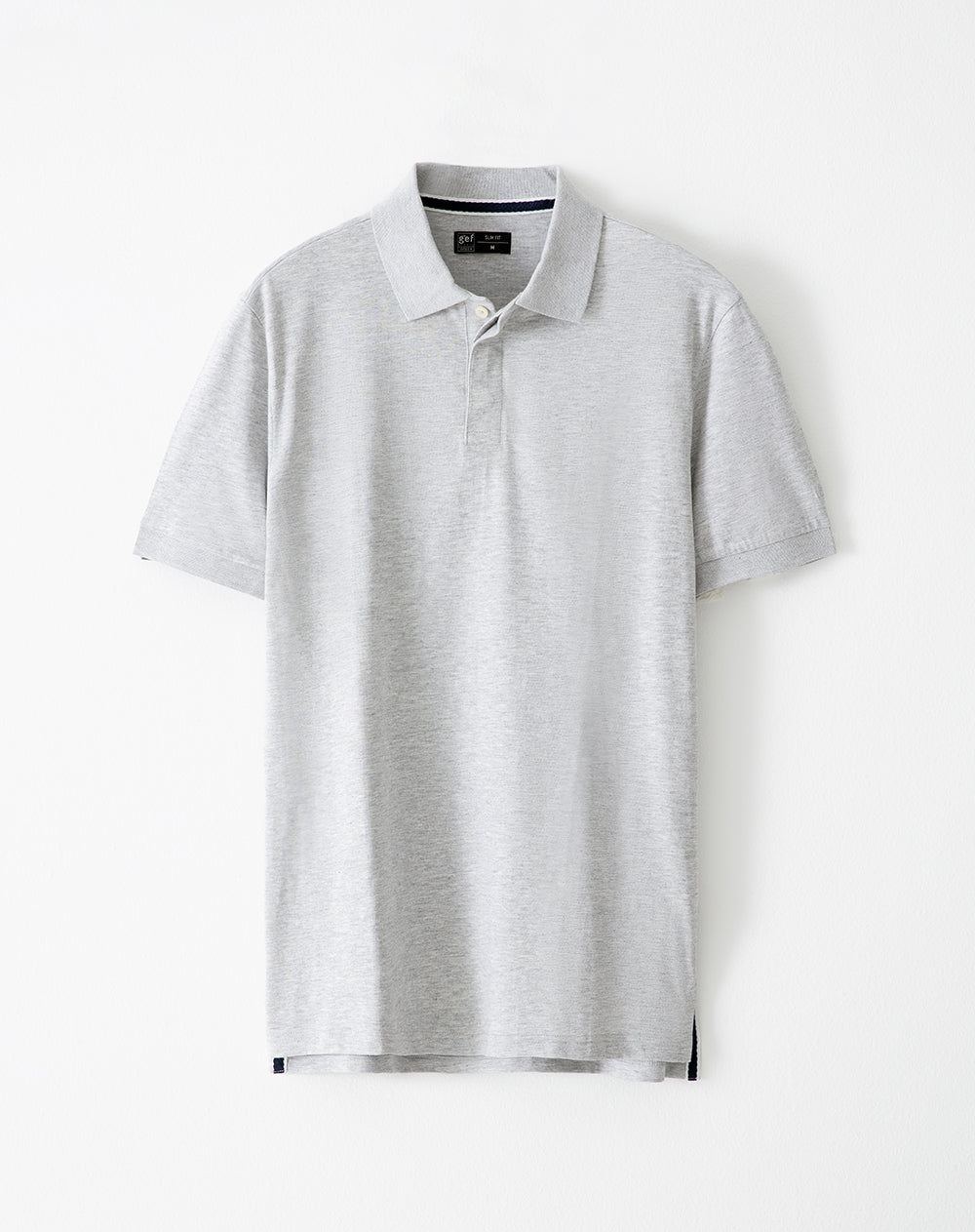 Polo slim fit gris jaspeada