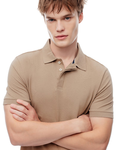 Polo slim fit habano