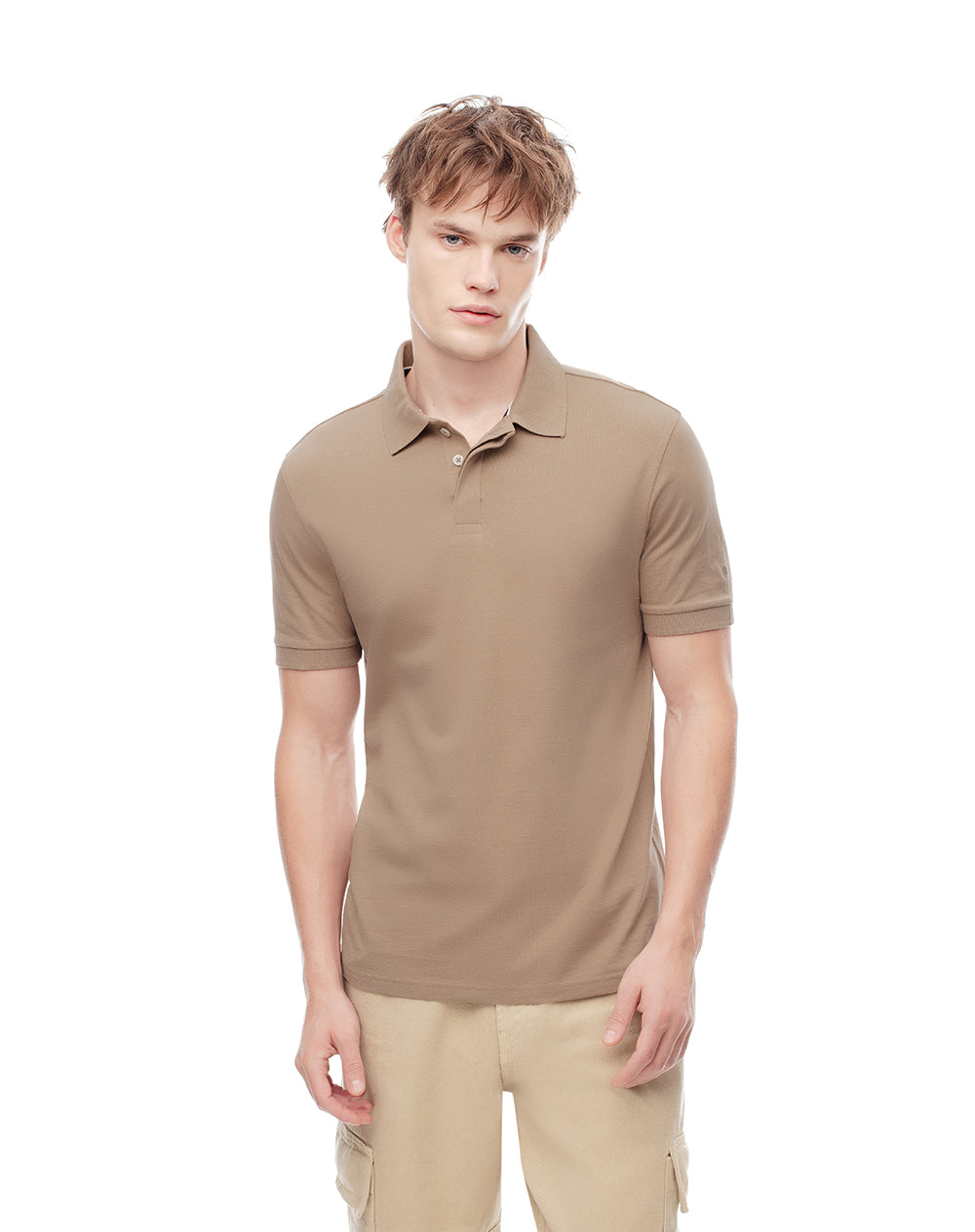 Polo slim fit habano