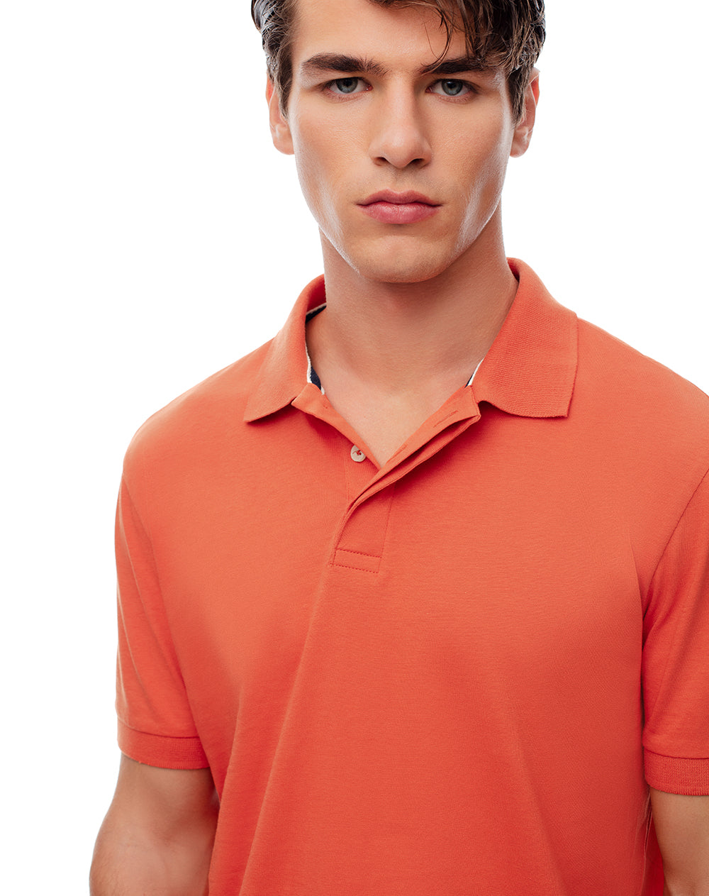 Polo slim fit naranja