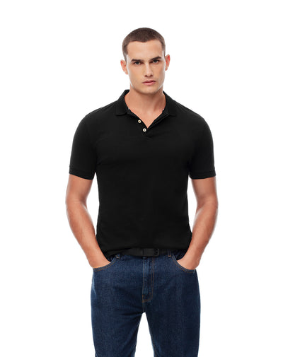 Polo slim fit negra