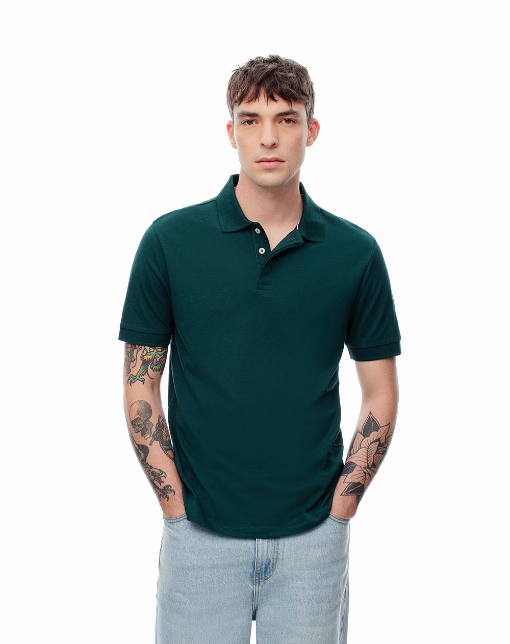 Polo slim fit verde
