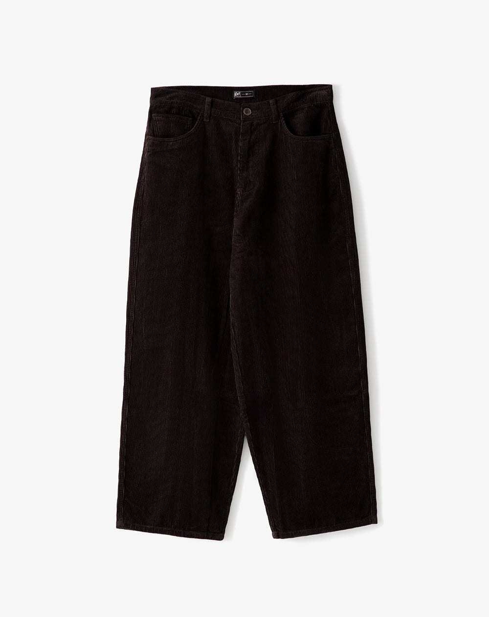 Pantalón oversized fit tiro medio en corduroy chocolate