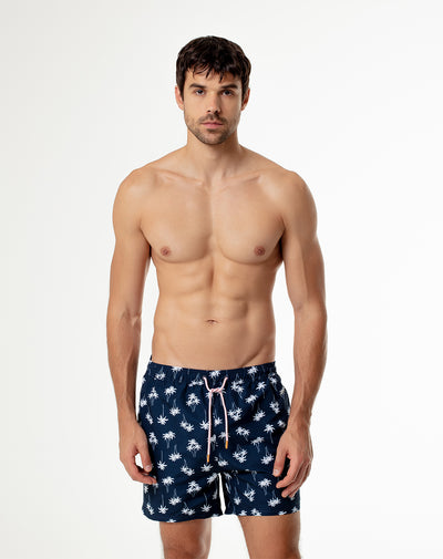 Pantaloneta azul estampado