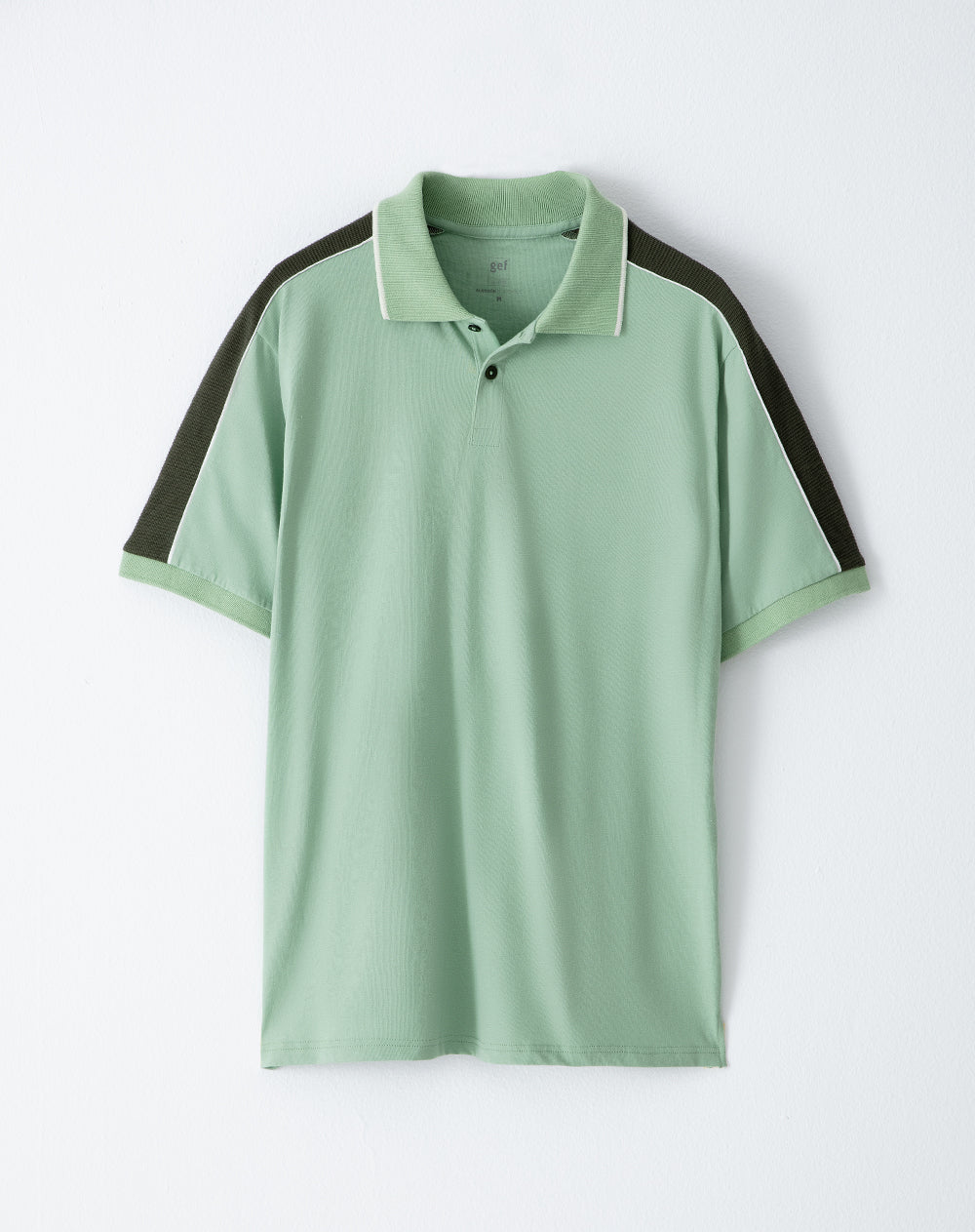 Polo relaxed fit manga corta verde con bloques