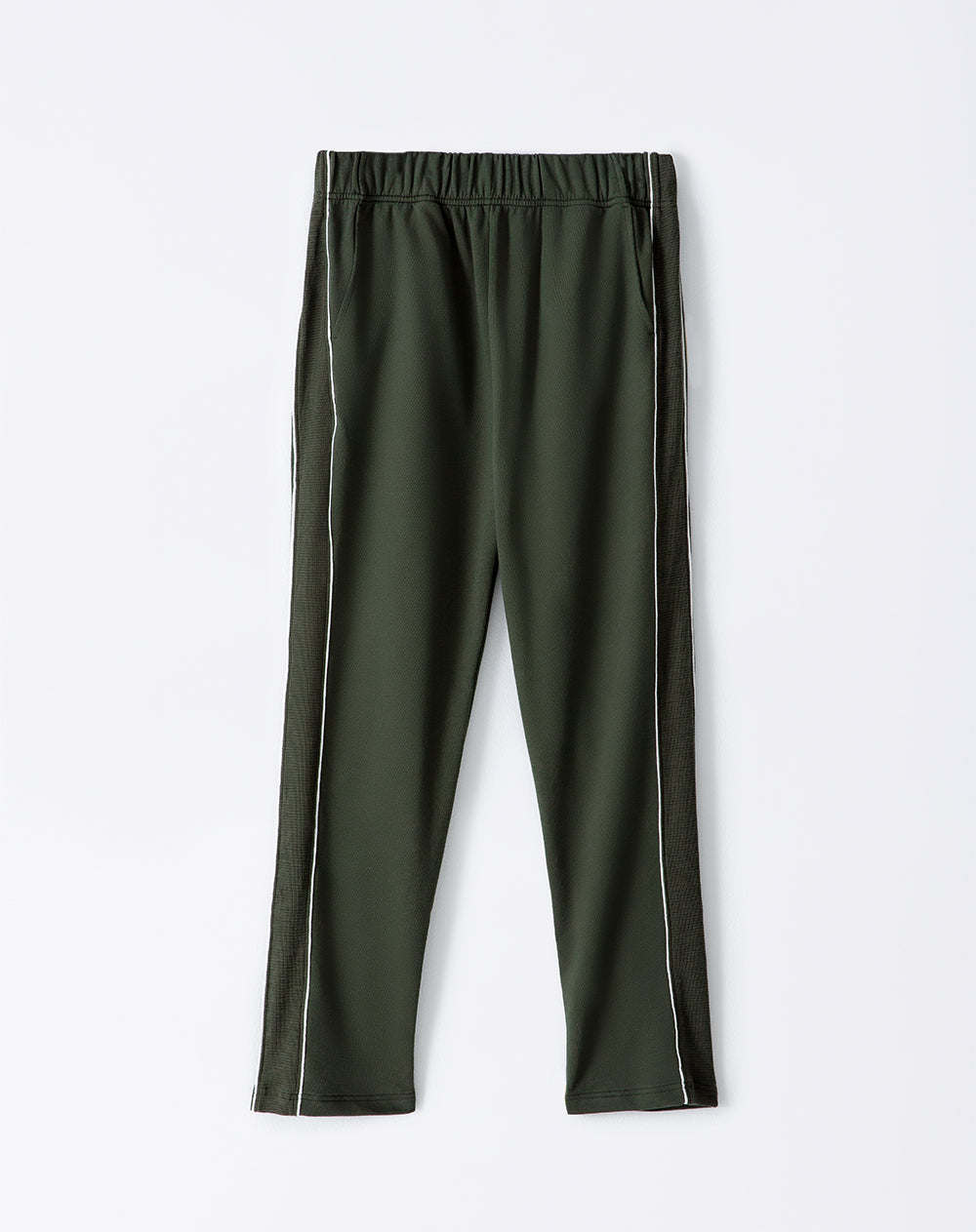 Pantalón relaxed fit tiro medio verde bloques