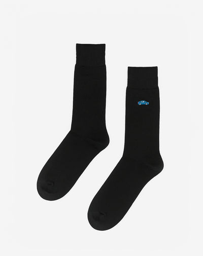 Medias hombre largas negras bordado