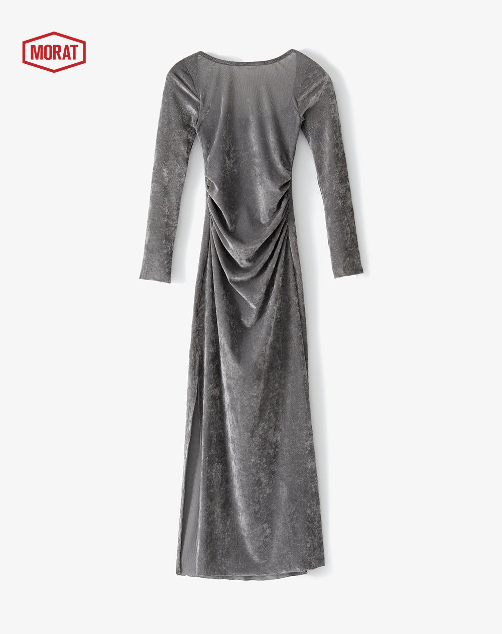 Vestido largo velvet gris mujer GEF | MORAT