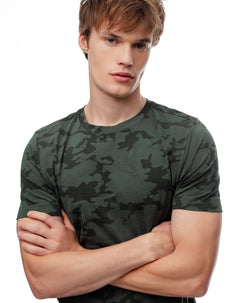 Camiseta deportiva actibacterial verde hombre