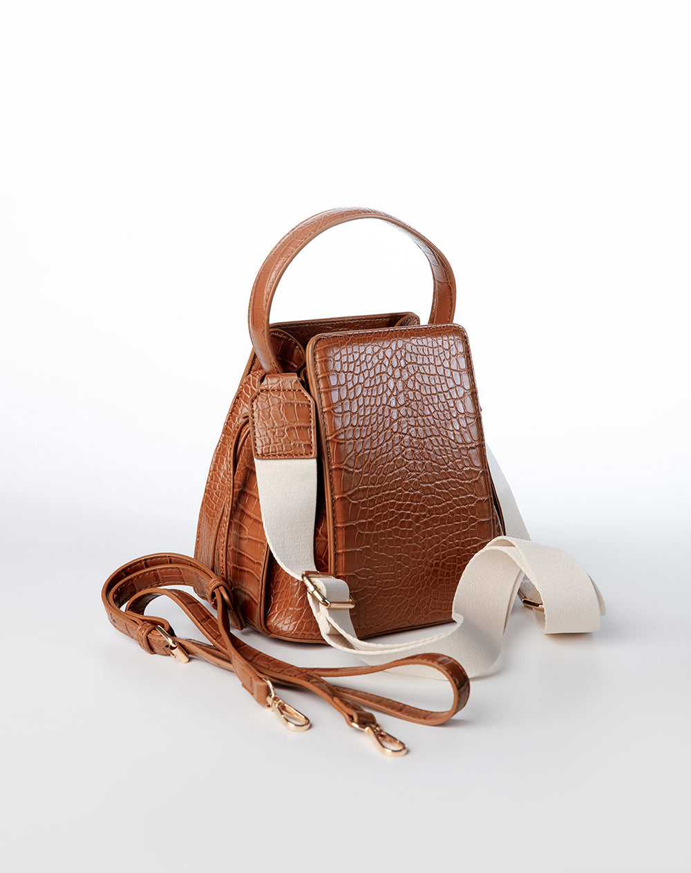Bolso estructurado texturizado café mujer