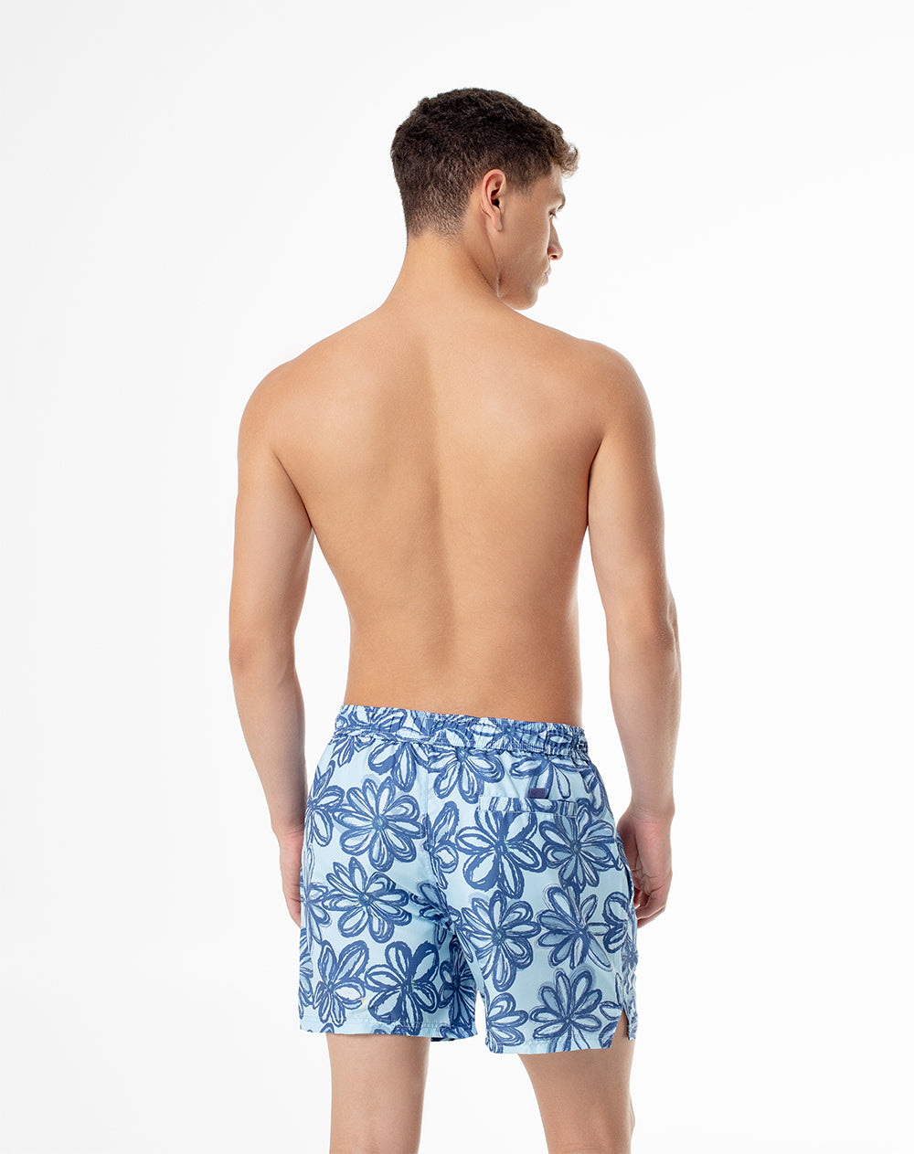 Pantaloneta azul estampado