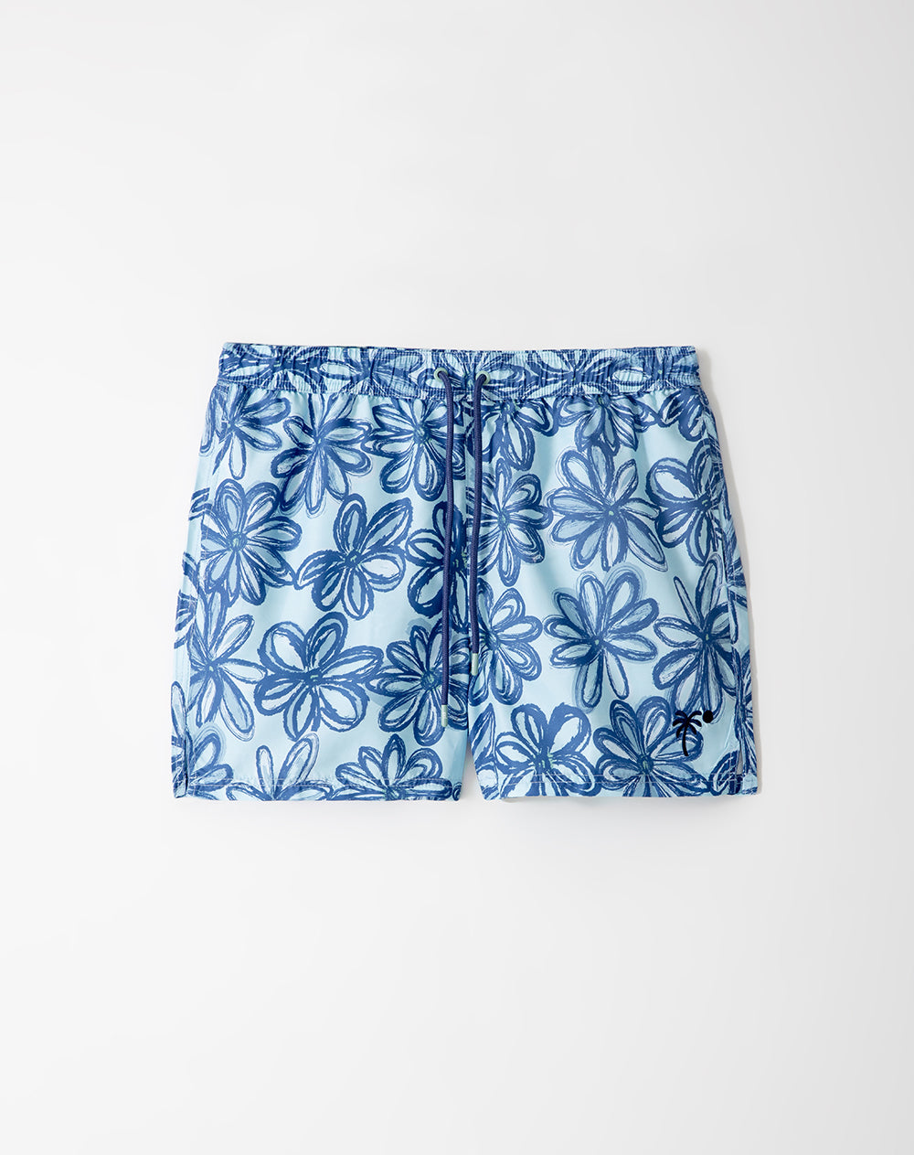 Pantaloneta azul estampado