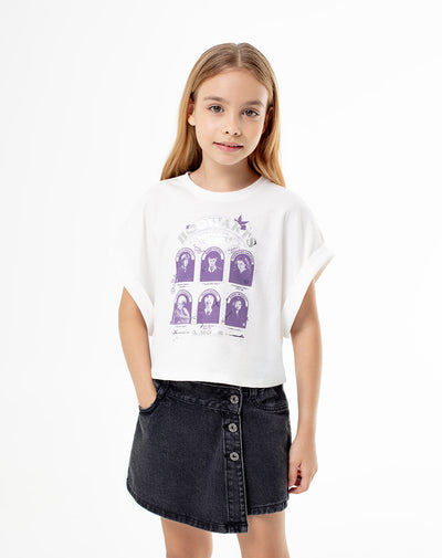 Camiseta regular Harry Potter crema niña