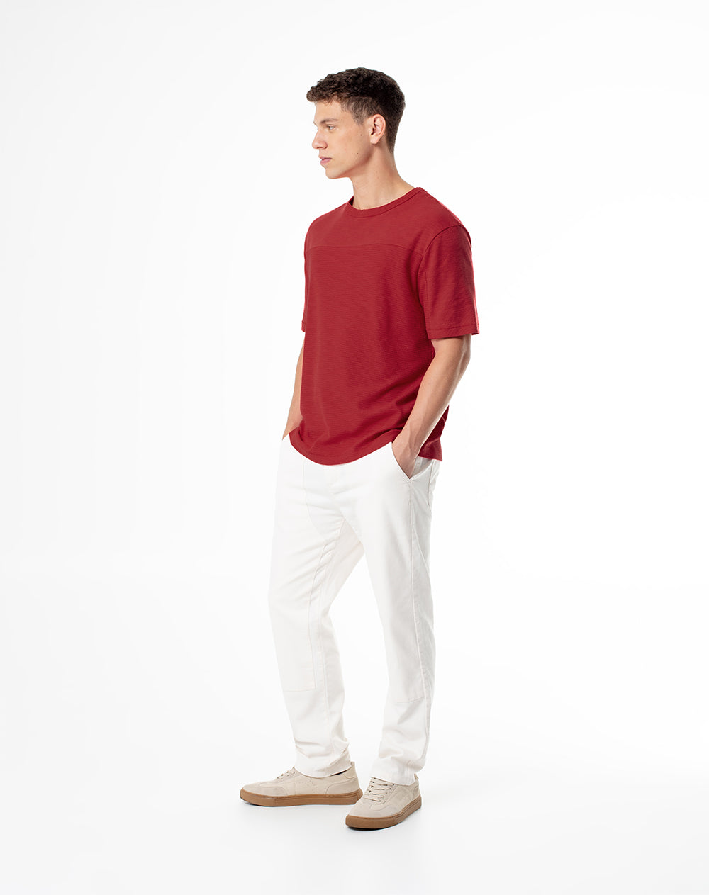 Camiseta regular fit manga corta roja