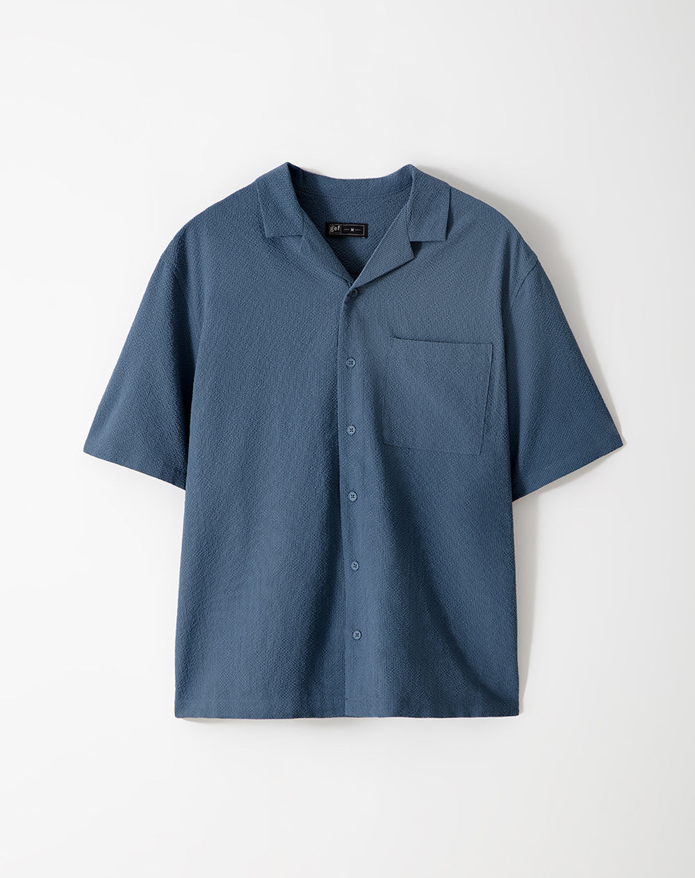 Camisa regular fit manga corta azul oscuro