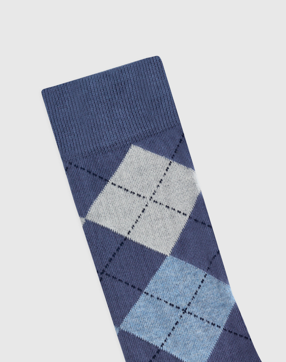Medias para hombre largas algodón azules rombos