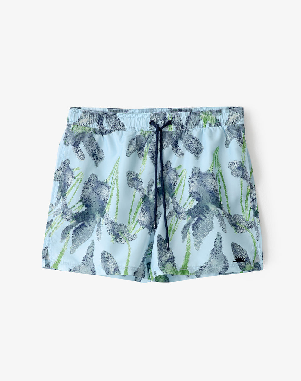 Short pantaloneta azul estampado