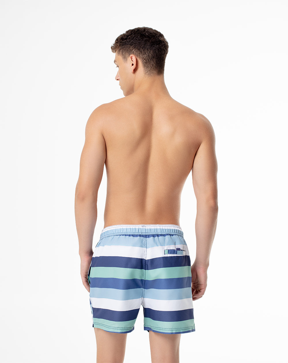 Pantaloneta azul rayas