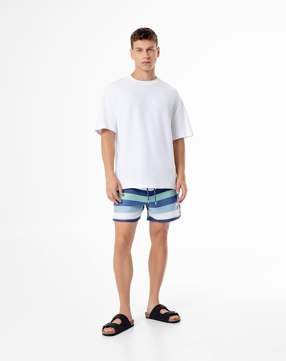 Pantaloneta azul rayas