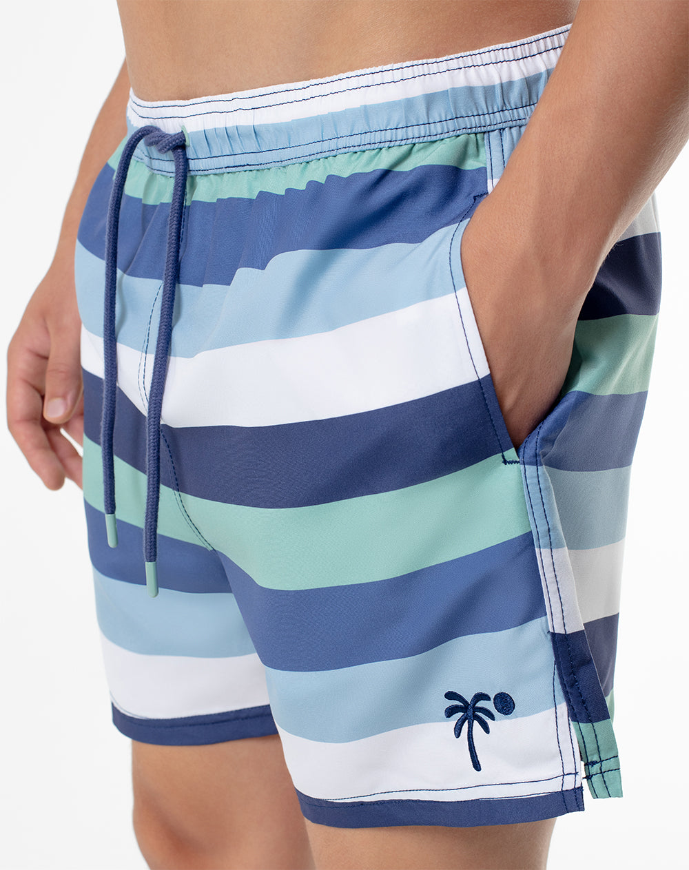 Pantaloneta azul rayas