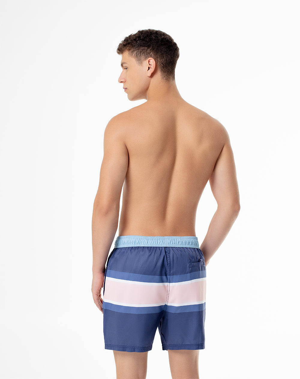Pantaloneta azul bloques
