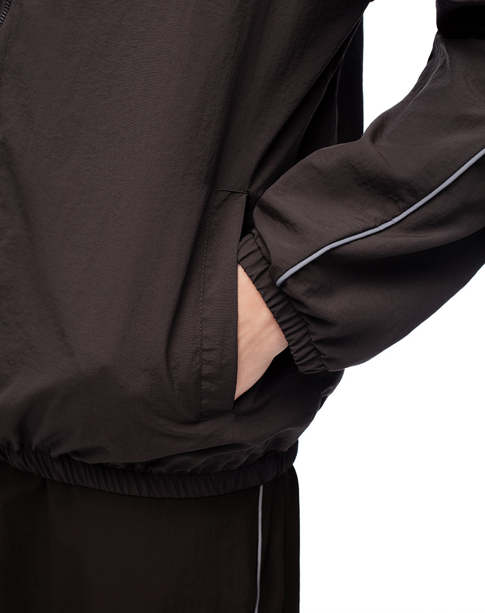 Chaqueta oversized fit sin capucha chocolate