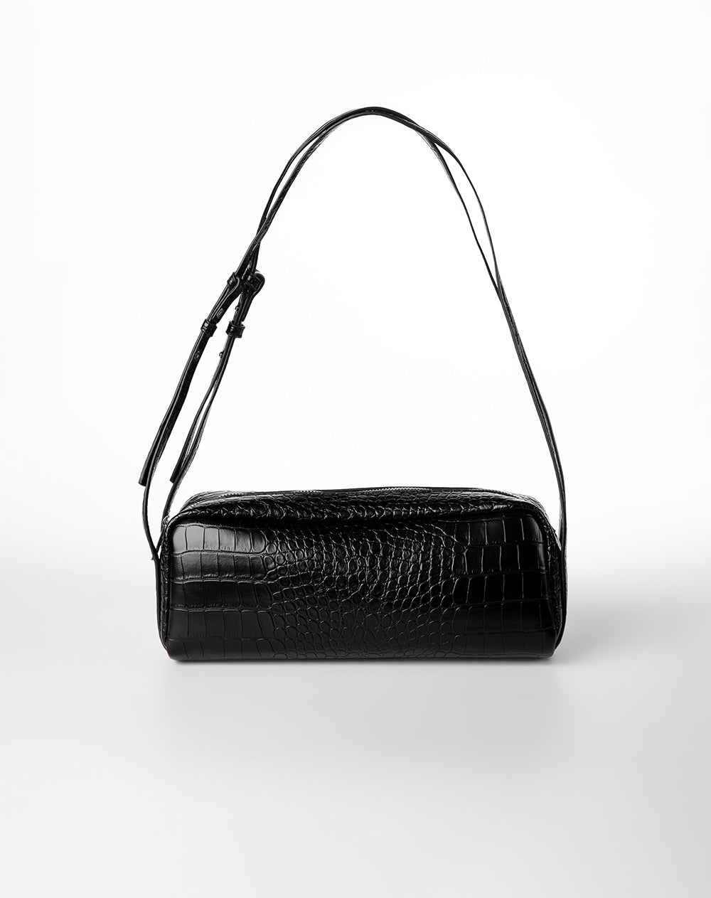 Bolso baguette texturizado negro mujer